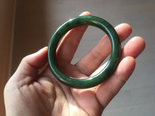 Load image into Gallery viewer, 54.7mm certified 100% Natural dark green black (碧玉) nephrite Jade bangle HN22-9135
