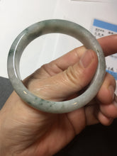 Load image into Gallery viewer, 54.9mm Certificated light green/purple with green floating flowers  jadeite jade bangle S84-7072