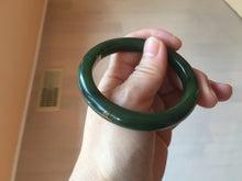 Load image into Gallery viewer, 54.7mm certified 100% Natural dark green black (碧玉) nephrite Jade bangle HN22-9135