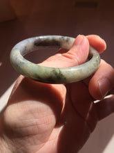 Load image into Gallery viewer, 49mm certified Type A 100% Natural icy watery yellow black(WuJi) oval Jadeite Jade bangle BM113-2674