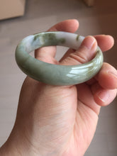 Load image into Gallery viewer, 54mm certified natural 100% natural Type A light green brown purple ethereal mist oval jadeite jade bangle AA37-5303