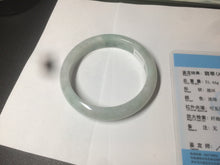 Load image into Gallery viewer, 57mm Certified 100% natural Type A light green/white  jadeite jade bangle BH48-6419