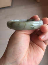 Load image into Gallery viewer, 54mm certified natural 100% natural Type A light green brown purple ethereal mist oval jadeite jade bangle AA37-5303