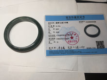 Load image into Gallery viewer, 57.2mm certified natural Type A oily dark green/black jadeite jade bangle BG77-0408
