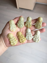 Load image into Gallery viewer, 100% natural white grade A yellow/brown/green jadeite jade Guanyin pendants AX160
