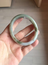 Load image into Gallery viewer, 54mm certified natural 100% natural Type A light green brown purple ethereal mist oval jadeite jade bangle AA37-5303