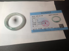 Load image into Gallery viewer, 57mm Certified 100% natural Type A light green/white  jadeite jade bangle BH49-0023