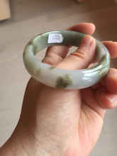 Load image into Gallery viewer, 54mm certified natural 100% natural Type A light green brown purple ethereal mist oval jadeite jade bangle AA37-5303