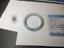 Load image into Gallery viewer, 57mm Certified 100% natural Type A light green/white  jadeite jade bangle BH49-0023