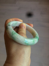 Load image into Gallery viewer, 57.6mm Certified 100% natural Type A sunny green/white/purple jadeite jade bangle AH87-4126