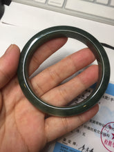Load image into Gallery viewer, 57.2mm certified natural Type A oily dark green/black jadeite jade bangle BG77-0408