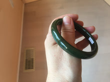 Load image into Gallery viewer, 59.2mm certified 100% Natural dark green/black nephrite (碧玉) bangle HN24-9139