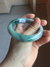 Load image into Gallery viewer, 57mm Certified Type A 100% Natural sunny green/gray/black chubby Jadeite bangle PB243-9556