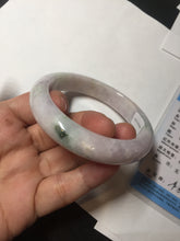 Load image into Gallery viewer, 57.5mm Certified Type A 100% Natural sunny green/white/purple Jadeite Jade bangle BL5-0369