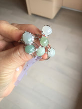 Load image into Gallery viewer, 100% natural type A icy watery green dark green four-prong jadeite jade ring group AA92