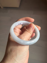 Load image into Gallery viewer, 51.5mm certified Type A 100% Natural icy watery light green purple oval Jadeite Jade bangle AU28-8536