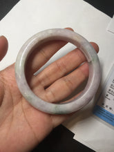 Load image into Gallery viewer, 57.5mm Certified Type A 100% Natural sunny green/white/purple Jadeite Jade bangle BL5-0369