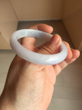 Load image into Gallery viewer, 51.5mm certified Type A 100% Natural icy watery light green purple oval Jadeite Jade bangle AU28-8536