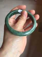 Load image into Gallery viewer, 58mm certified type A 100% Natural oily spinach green jadeite jade bangle PC12-9257