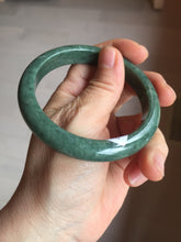 Load image into Gallery viewer, 58mm certified type A 100% Natural oily spinach green jadeite jade bangle PC12-9257
