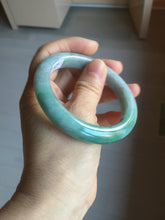 Load image into Gallery viewer, 57mm Certified Type A 100% Natural sunny green/gray/black chubby Jadeite bangle PB242-9546