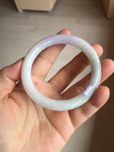Load image into Gallery viewer, 54mm Certified type A 100% Natural light green purple round cut Jadeite bangle PC102-4955