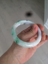 Load image into Gallery viewer, 57.6mm Certified 100% natural Type A sunny green/white/purple jadeite jade bangle AH87-4126