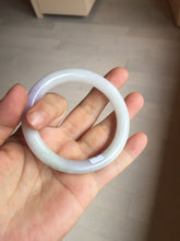 Load image into Gallery viewer, 54mm Certified type A 100% Natural light green purple round cut Jadeite bangle PC102-4955