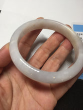 Load image into Gallery viewer, 56.6mm certified 100% natural Type A icy watery light purple/white jadeite jade bangle BP10-2678
