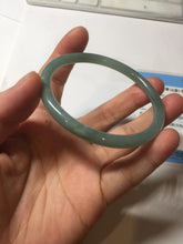 Load image into Gallery viewer, 58.5mm Certified Type A 100% Natural light green/blue/gray Guatemala slim round cut Jadeite bangle PD72-8135
