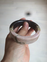 Load image into Gallery viewer, 55.2mm 100% natural pink/yellow/dark red/black time series(时光系列) Square style rose stone (Rhodonite)square bangle XY85