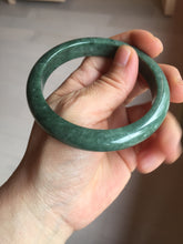 Load image into Gallery viewer, 58mm certified type A 100% Natural oily spinach green jadeite jade bangle PC12-9257