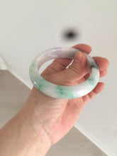 Load image into Gallery viewer, 57.6mm Certified 100% natural Type A sunny green/white/purple jadeite jade bangle AH87-4126