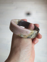 Load image into Gallery viewer, 55.2mm 100% natural pink/yellow/dark red/black time series(时光系列) Square style rose stone (Rhodonite)square bangle XY85