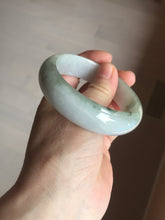 Load image into Gallery viewer, 57.5mm Certified 100% natural Type A dark green white gray chubby jadeite jade bangle AD118-2998
