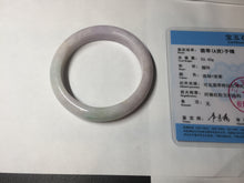 Load image into Gallery viewer, 56.8mm Certified Type A 100% Natural sunny green/white/purple Jadeite Jade bangle BL7-0370