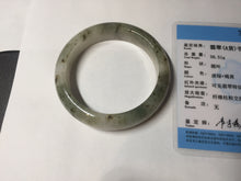 Load image into Gallery viewer, 56.4mm Certificated dark green/black/white with floating seaweed jadeite jade bangle BP21-4072