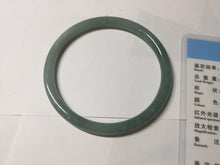 Load image into Gallery viewer, 60mm Certified Type A 100% Natural light green/blue/gray Guatemala slim round cut Jadeite bangle PD73-8152