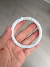 Load image into Gallery viewer, 54.5mm Certified type A 100% Natural light green white purple slim round cut Jadeite bangle BN20-9106