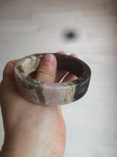 Load image into Gallery viewer, 55.2mm 100% natural pink/yellow/dark red/black time series(时光系列) Square style rose stone (Rhodonite)square bangle XY85