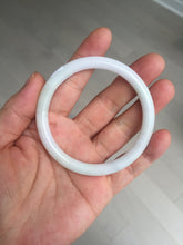Load image into Gallery viewer, 54.5mm Certified type A 100% Natural light green white purple slim round cut Jadeite bangle BN20-9106