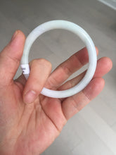 Load image into Gallery viewer, 54.5mm Certified type A 100% Natural light green white purple slim round cut Jadeite bangle BN20-9106