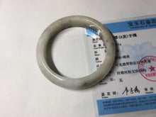 Load image into Gallery viewer, 56.4mm Certificated dark green/black/white with floating seaweed jadeite jade bangle BP21-4072