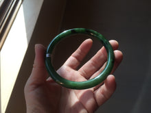Load image into Gallery viewer, 62mm certified 100% Natural dark green/black round cut nephrite (碧玉) bangle HN20-9149