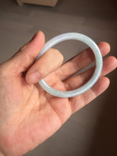 Load image into Gallery viewer, 51.5mm certified Type A 100% Natural icy watery light green purple round cut oval Jadeite Jade bangle AU27-8535