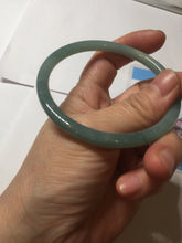 Load image into Gallery viewer, 60mm Certified Type A 100% Natural light green/blue/gray Guatemala slim round cut Jadeite bangle PD73-8152