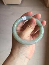 Load image into Gallery viewer, 55mm certified 100% natural Type A light green gray chubby round cut jadeite jade bangle PC100-9131