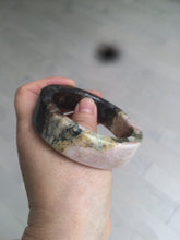 Load image into Gallery viewer, 55.2mm 100% natural pink/yellow/dark red/black time series(时光系列) Square style rose stone (Rhodonite)square bangle XY85