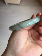 Load image into Gallery viewer, 55mm certified 100% natural Type A light green gray chubby round cut jadeite jade bangle PC100-9131
