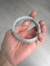 Load image into Gallery viewer, 54.5mm Certified 100% natural Type A white with green floating flowers jadeite jade bangle BN19-7053